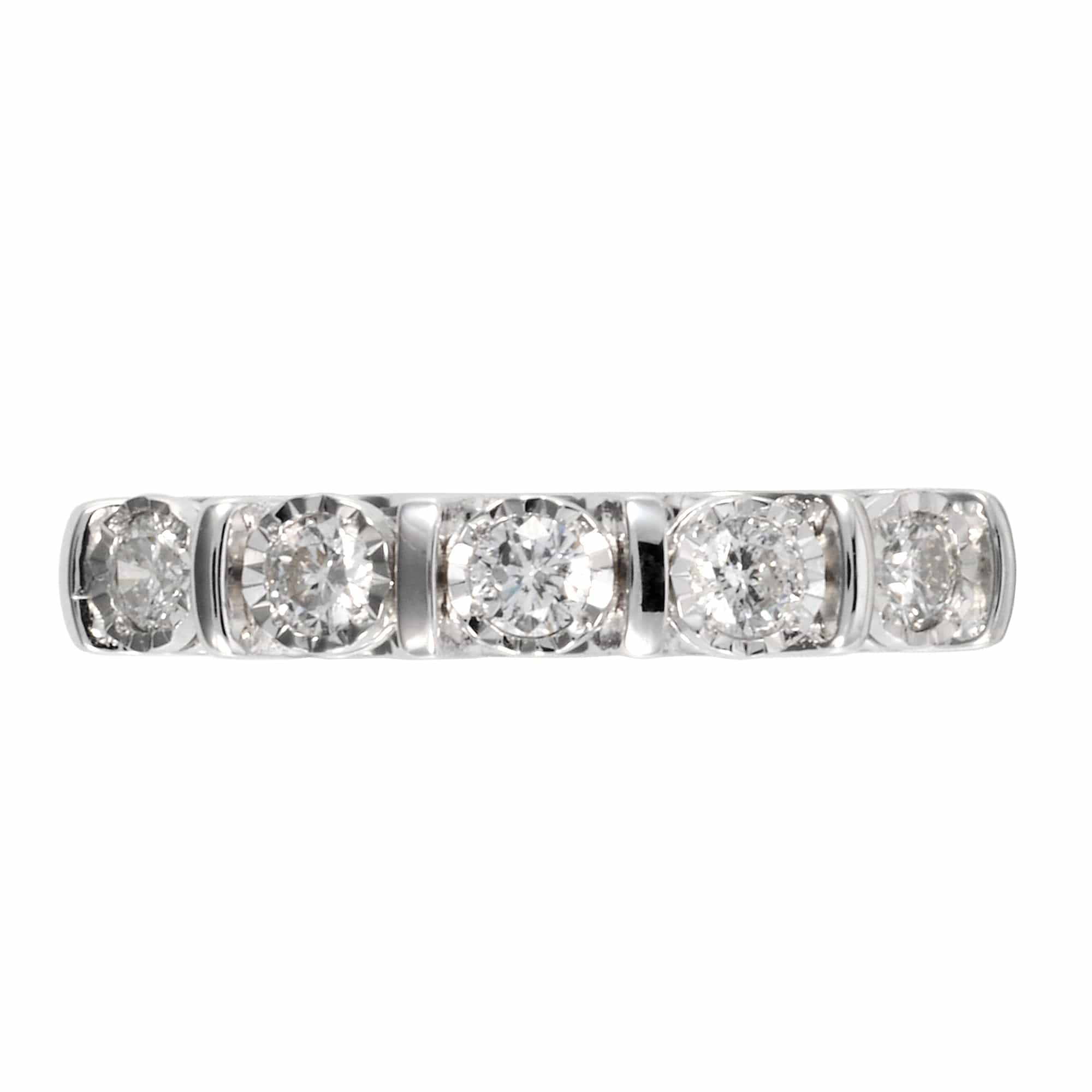 Classic Round Diamond Half Eternity Ring in 18ct White Gold - Gemondo